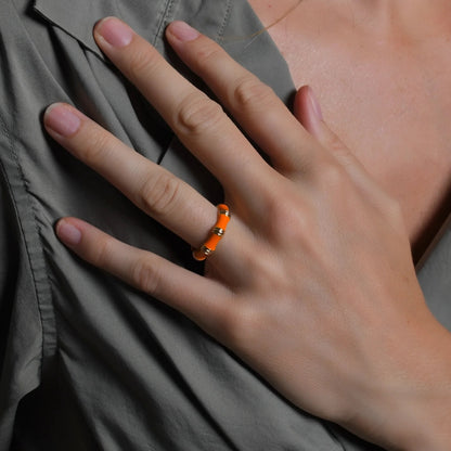 Bamboo - Enameled Ring