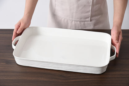 Le Blanc - Rectangular Tray with Handles