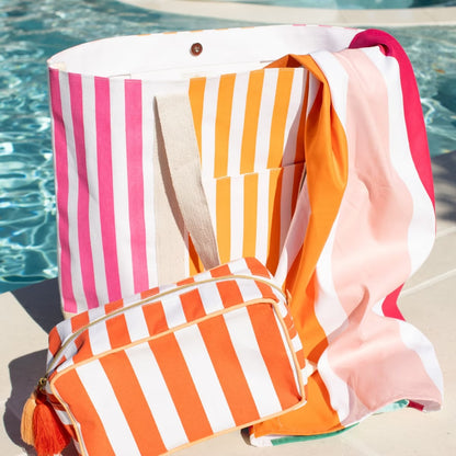 TRS Megan Tote - White, Pink, & Orange