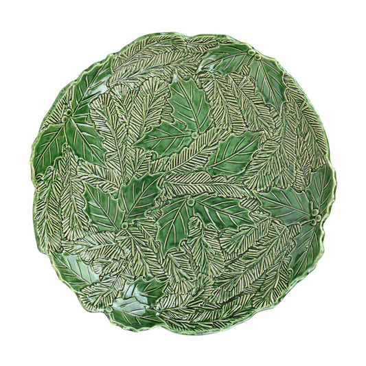 VTR Lastra - Holiday - Green Figural Shallow Bowl 14.5"
