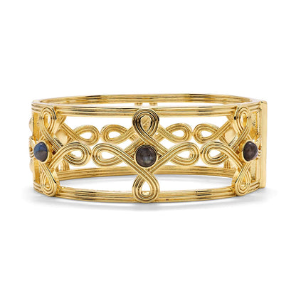CDW B Monique - Compass Hinged Bangle in Lab & Gold