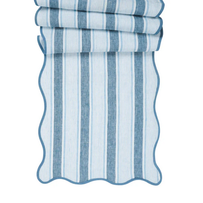 Cabana Stripe - Table Runner 18" x 90" - Ocean