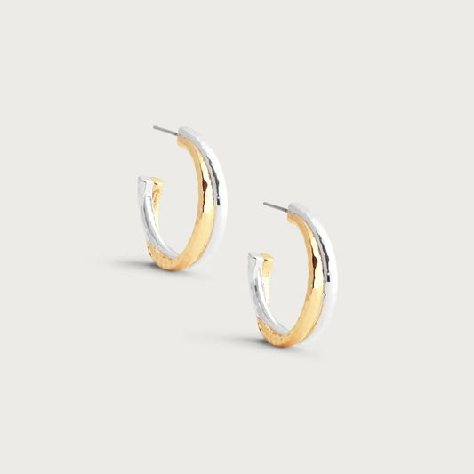AAJ E Farrier Mixed Metal Hoop Earrings