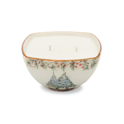 Natale - Candle in Small Square Bowl 5"