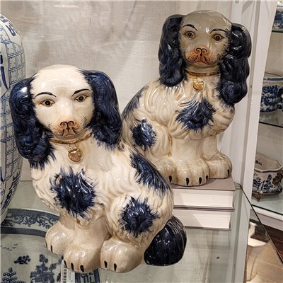 Staffordshire Dogs - Blue - 11.5"H - (Set of 2)