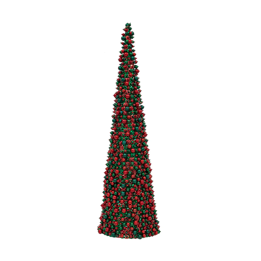 WWF Red & Green Beaded Tree 24"
