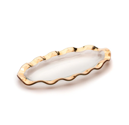 Ruffle Gold - Mini Oval Tray 13"
