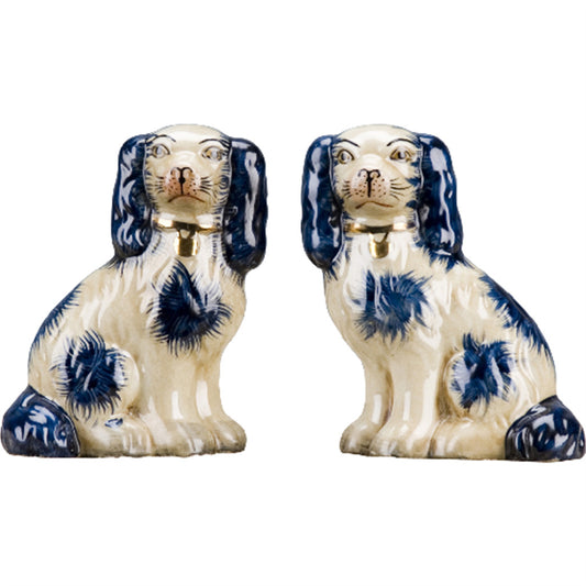 Staffordshire Small Dogs - Blue - 6"H - (Set of 2)