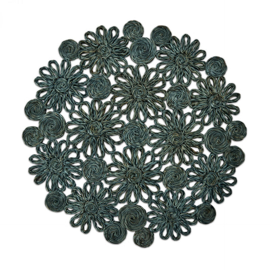 DBR Floral Abaca Placemat - Turquoise