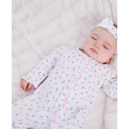 Garden Roses - Ruffle Zip Footie