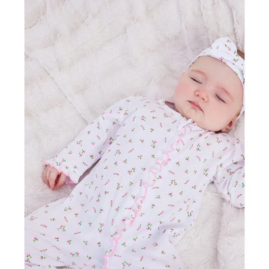 Garden Roses - Ruffle Zip Footie