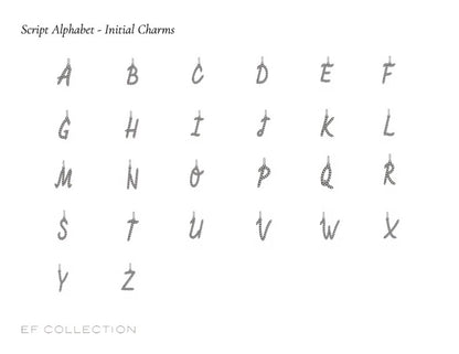 Diamond Jumbo Script Initial Charm - 14kt Gold
