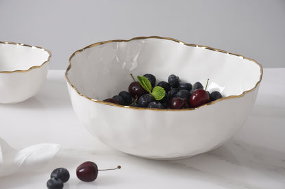 PPB Portofino - Medium Bowl 9" - Gold Edge (0007WG)