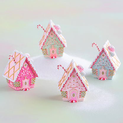Rainbow Ginger Cottage Ornament 5" - Hot Pink