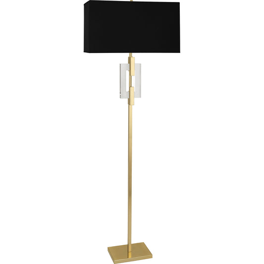 RAL Lincoln Brass Floor Lamp with Crystal Accent 63"