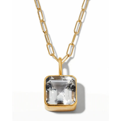 DMD N Mini Charm Necklace - Clear Quartz