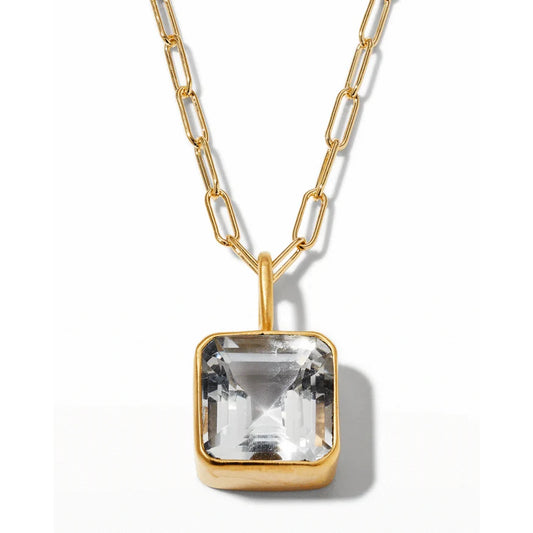 DMD N Mini Charm Necklace - Clear Quartz