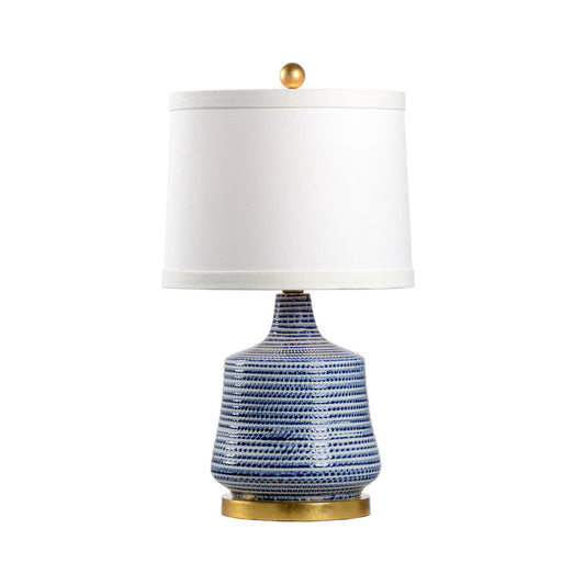 Cobalt Blue Porcelain Beehive Lamp 25.5"