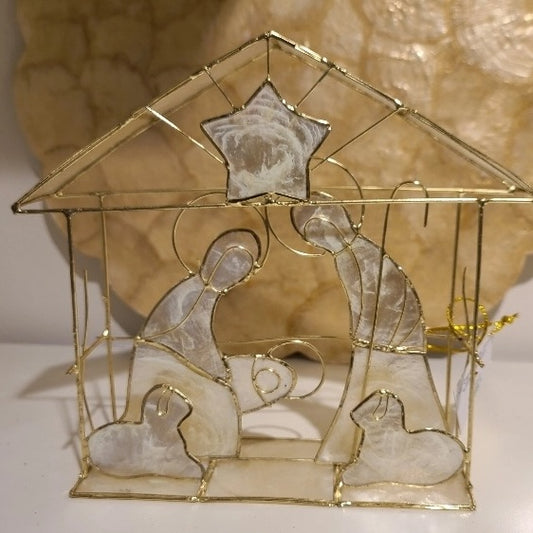 DEK Capiz Nativity House W/Star (NAT/GO)
