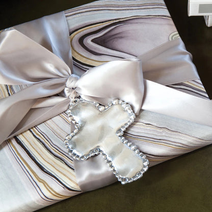 Organic Pearl Cross Ornament