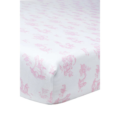 Toile - Crib Sheet - Pink