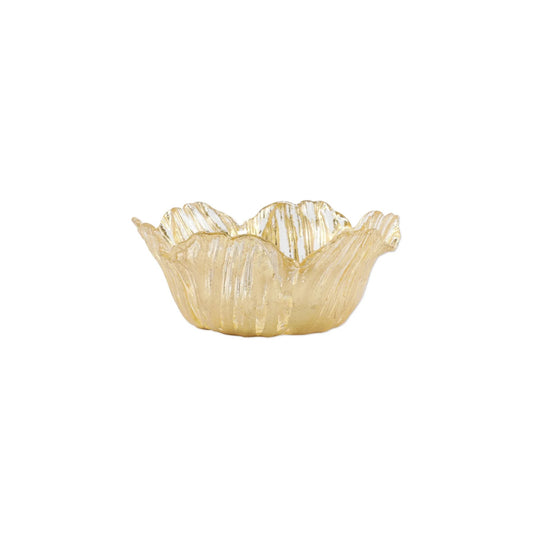 Rufolo Glass - Gold Flower Small Bowl 5.75"
