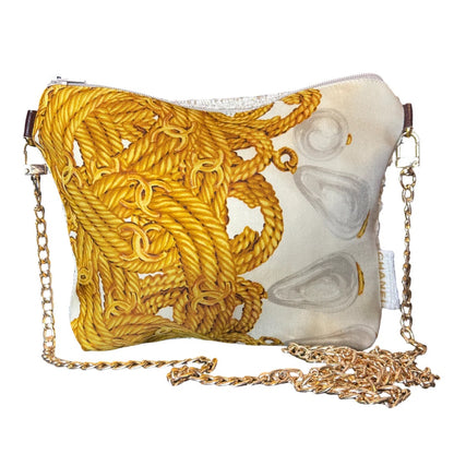 CC Logo Ivory Vintage Scarf Crossbody Bag