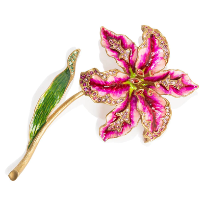 Enameled Stargazer Lily Objet 8.5"