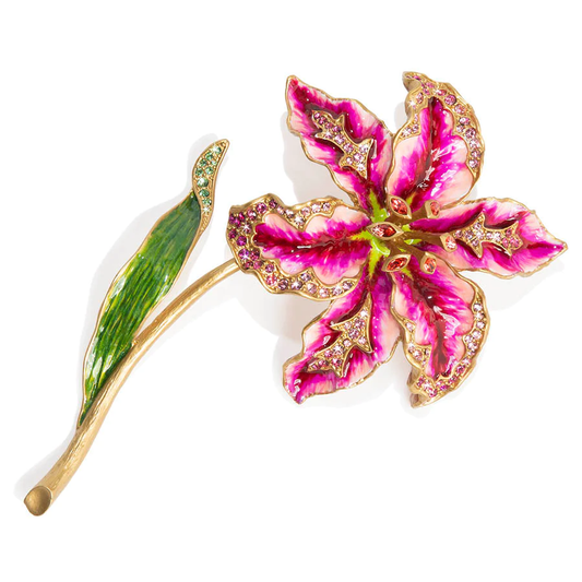 Enameled Stargazer Lily Objet 8.5"