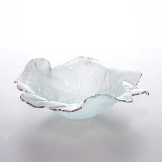 Poppy - Frosted & Gold Trim - Medium Bowl 11.5"