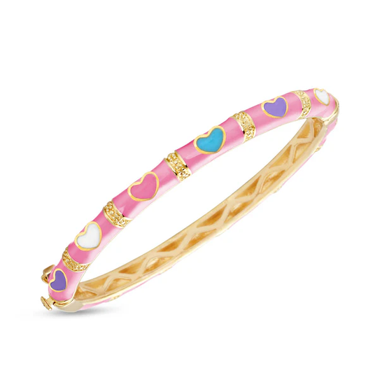LYN Bamboo Heart Bangle - Pink
