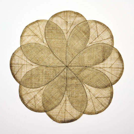 Sinamay Flower Placemat - Khaki