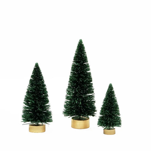 DEK Rustic Bottlebrush Cone Tree (Set of 3) 4", 6",8"
