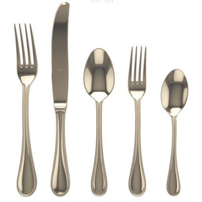 MEP Five Piece Flatware - Perla - Ice Champagne Finish