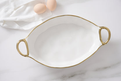 PPB Golden Handles - Oval Baking Dish 16"