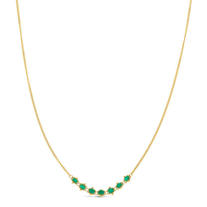 Textile Row Emerald Necklace in 18k Gold
