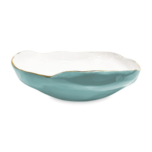 Encanto - Nuevo Large Bowl - Turquoise & White