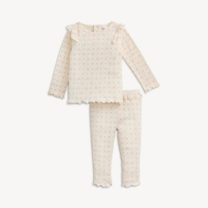 Heart & Bow - Ruffle Long Sleeve Magnetic PJ Set