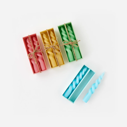 Swirl Taper Candles in Gift Box