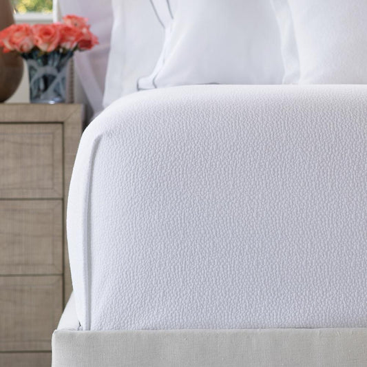 Gigi Queen Coverlet - White Cotton Matelasse 96x98