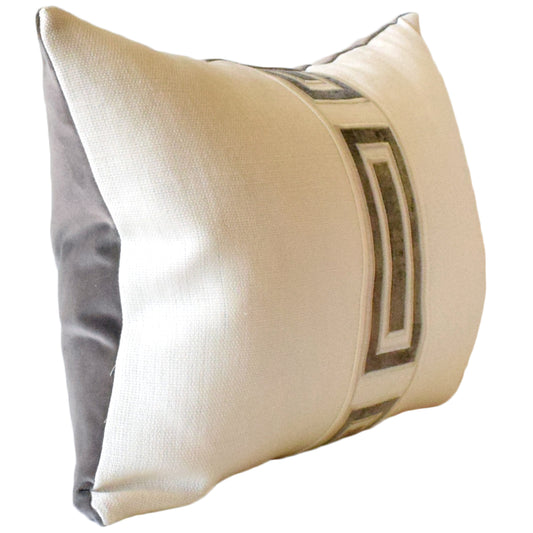 RYS Giorgio Linen Ingot Tape Pillow - Platinum - 22x22