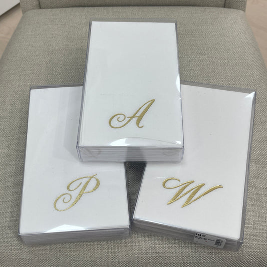 PTA Gold Monogrammed Guest Towels -