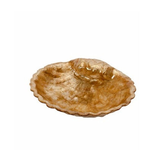 Capiz Shell Scroll Shell Bowl 6" - Gold