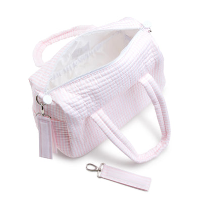 Quilted Stroller Bag Bundle - 3 Pc Set - Pimlico Stripe - Pink