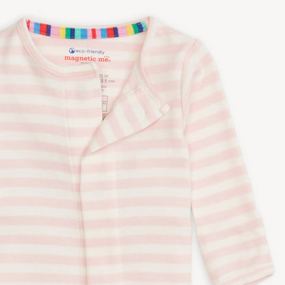 Pink Stripe - Organic Cotton Footie