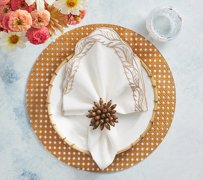 KSB Winding Vines Napkin - White & Natural
