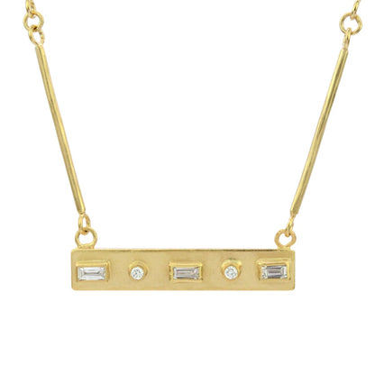 Geo Bar Necklace 14kt