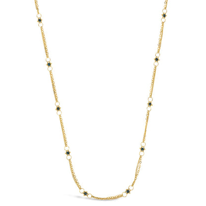 Whisper Chain Blue Diamond Necklace in 18kt Gold