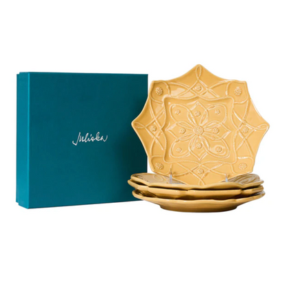 Jardins du Monde - Daffodil - Salad Plates - Assorted Set of 4