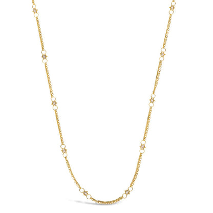 Whisper Chain Silver Diamond Necklace in 18k Gold